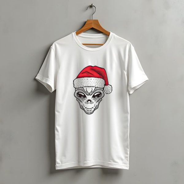 Santa Alien Christmas Hat Festive Extraterrestrial T Shirt t shirt 1