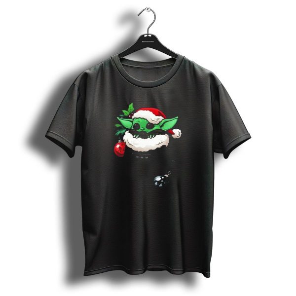 Santa Baby Yoda Christmas Stocking With Festive Ornaments And Santa Hat T Shirt 1 t shirt 1