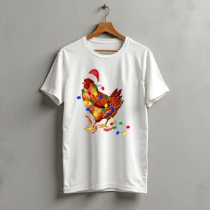 Santa Chicken With Christmas Lights T-Shirt