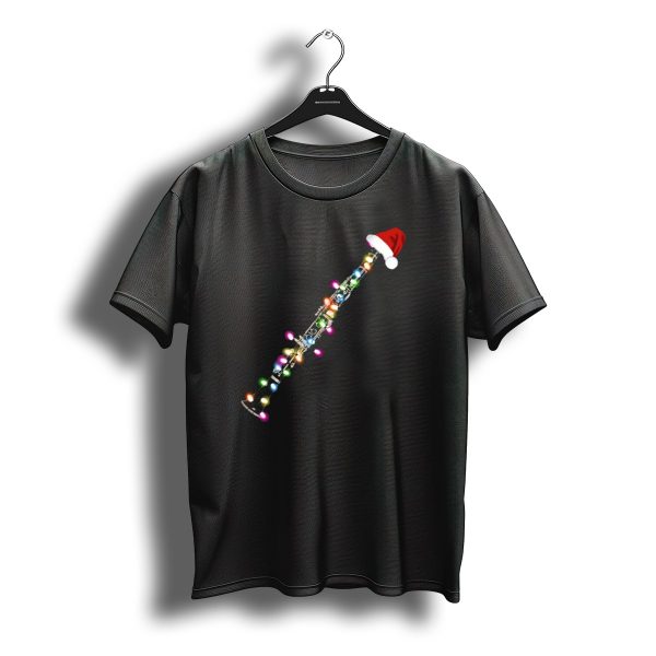 Santa Clarinet With Christmas Lights T Shirt t shirt 1