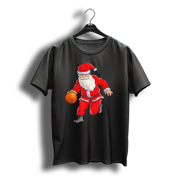 Santa Claus Basketball Dribble Christmas T Shirt t shirt 1