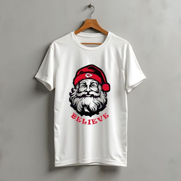 Santa Claus Believe Kansas City Chiefs Christmas T Shirt t shirt 1