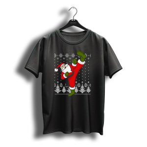 Santa Claus Christmas Karate Ugly T-Shirt