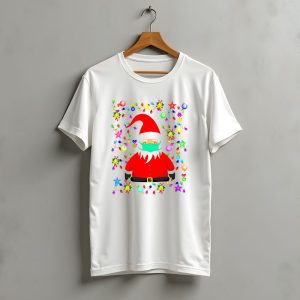Santa Claus Christmas Mask Ornament Lights T-Shirt