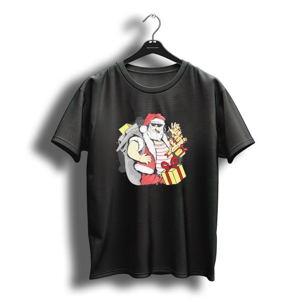 Santa Claus Cool Christmas Peace Sign Holiday Delivery T Shirt t shirt 1