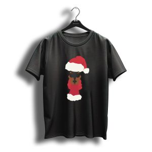 Santa Claus Dachshund Christmas Dog Face T-Shirt