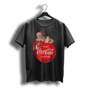 Santa Claus Drink Coca Cola In Bottles Retro Christmas Advertising T-Shirt