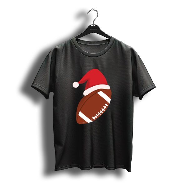Santa Claus Hat And American Football Merry Christmas T Shirt t shirt 1