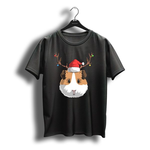 Santa Claus Hat Guinea Pig Reindeer Christmas Holiday T Shirt t shirt 1