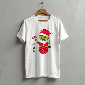 Santa Claus Ho Ho Ho Christmas Cactus Santa Suit Candy Cane T-Shirt