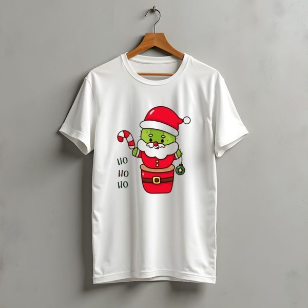 Santa Claus Ho Ho Ho Christmas Cactus Santa Suit Candy Cane T Shirt t shirt 1