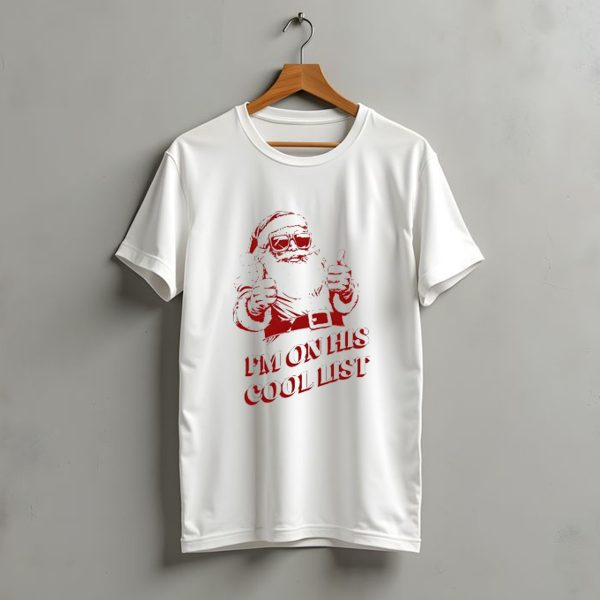 Santa Claus Im On His Cool List Thumbs Up Christmas T Shirt t shirt 1