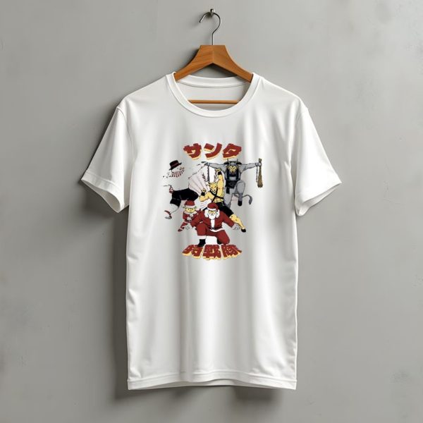 Santa Claus Krampus Frosty The Snowman Reindeer Elf Santa Force Christmas Team T Shirt t shirt 1