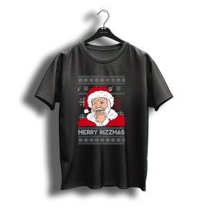 Santa Claus Merry Rizzmas Ugly Christmas Winking Santa T-Shirt