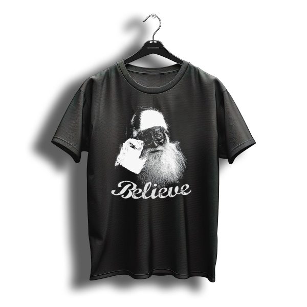 Santa Claus Monochrome Believe Christmas T Shirt t shirt 1