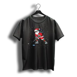 Santa Claus Playing Ice Hockey Christmas Fun T-Shirt