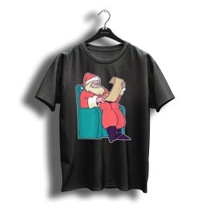 Santa Claus Reading Christmas Letter In Armchair T-Shirt