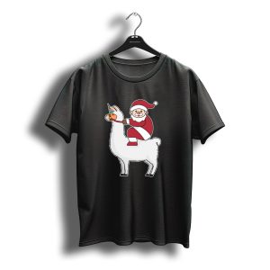 Santa Claus Riding Llamacorn Christmas Llama Unicorn Prod T-Shirt