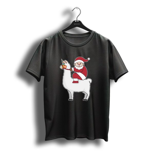 Santa Claus Riding Llamacorn Christmas Llama Unicorn Prod T Shirt t shirt 1