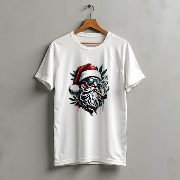 Santa Claus Smoking Weed Marijuana Christmas Holiday T Shirt t shirt 1