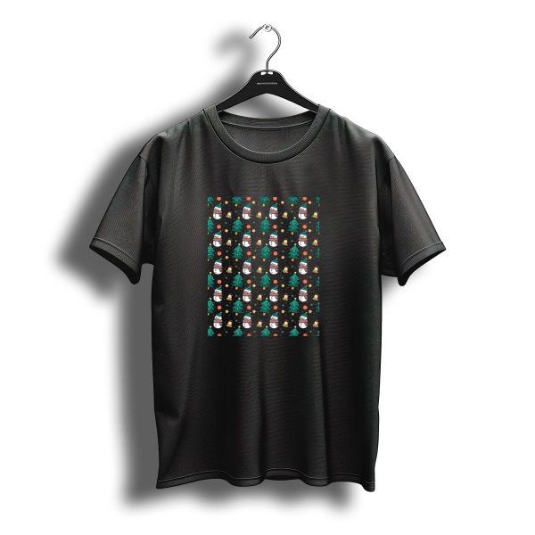 Santa Claus Snowman Christmas Tree And Stars T Shirt t shirt 1