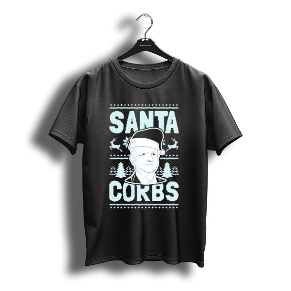 Santa Corbs Christmas Reindeer Trees And Santa Hat T Shirt t shirt 1