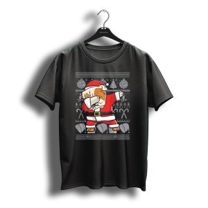 Santa Dabbing English Bulldog Ugly Christmas T-Shirt