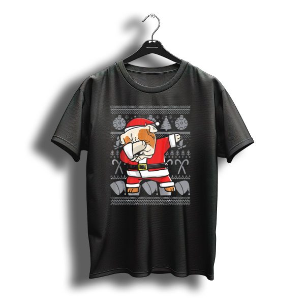 Santa Dabbing English Bulldog Ugly Christmas T Shirt t shirt 1