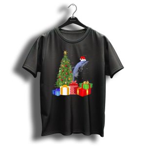 Santa Dolphin Christmas Tree With Lights And Presents T Shirt
