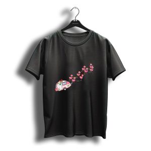 Santa Flamingo Christmas Camper Glamping Holiday Scene T-Shirt