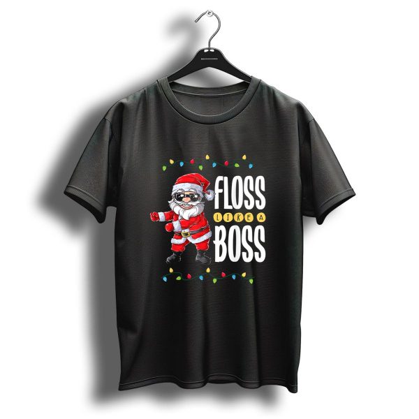 Santa Floss Like A Boss Christmas Xmas Flossing Lights T Shirt 1 t shirt 1