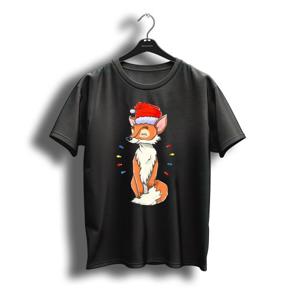Santa Fox Christmas Lights Fox Xmas T Shirt t shirt 1