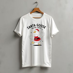 Santa Goose On The Loose Christmas Festive Holiday Fun T-Shirt
