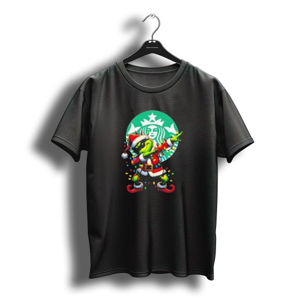 Santa Grinch Dabbing Starbucks Merry Christmas 2025 Celebration Iconic Pose T Shirt t shirt 1