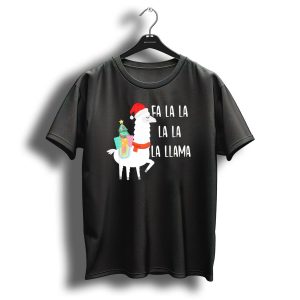 Santa Hat Alpaca Christmas Tree Fa La La La La La Llama T Shirt