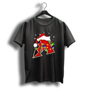 Santa Hat Arizona Diamondbacks Christmas Lights T Shirt