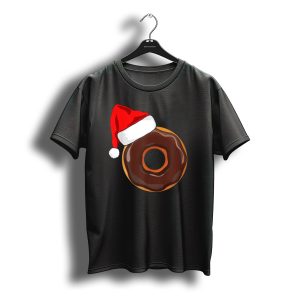 Santa Hat Chocolate Donut Christmas Humor T-Shirt