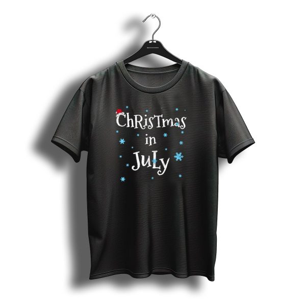 Santa Hat Christmas In July Snowflakes T Shirt t shirt 1