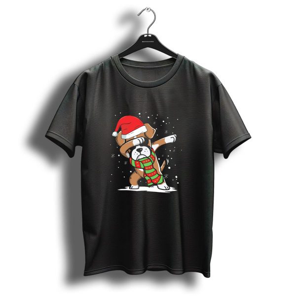 Santa Hat Dabbing Boxer With Christmas Scarf T Shirt 1 t shirt 1