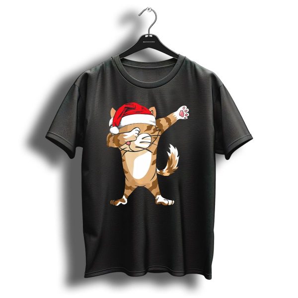 Santa Hat Dabbing Cat Christmas Holiday Fun T Shirt 1 t shirt 1