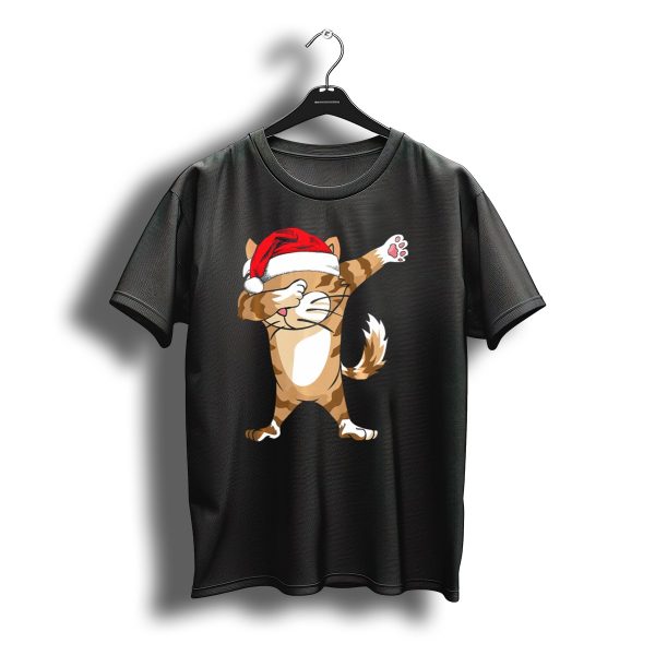 Santa Hat Dabbing Cat Christmas Holiday Fun T Shirt t shirt 1