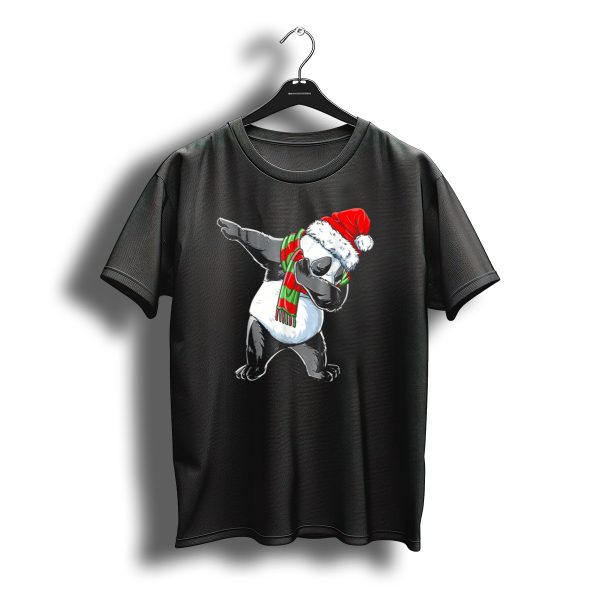 Santa Hat Dabbing Panda With Christmas Scarf T Shirt t shirt 1