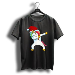 Santa Hat Dabbing Unicorn Christmas Magic T Shirt