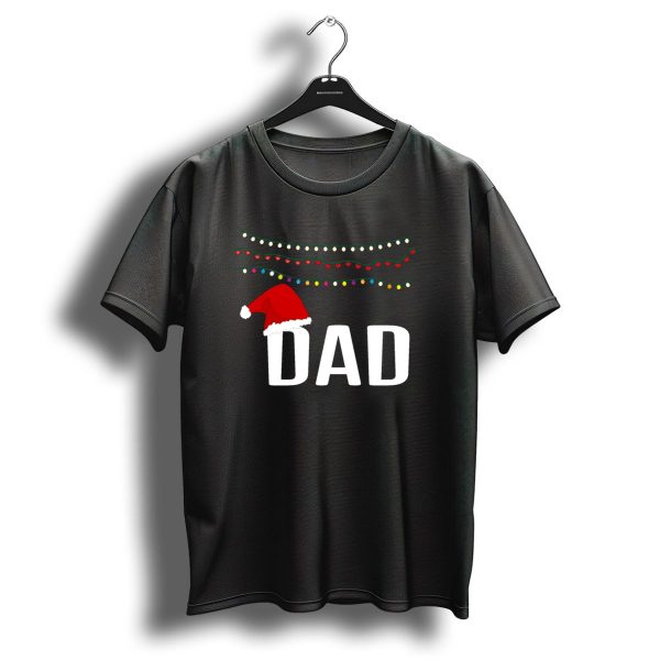 Santa Hat Dad Christmas Lights Family Matching T Shirt 1 t shirt 1