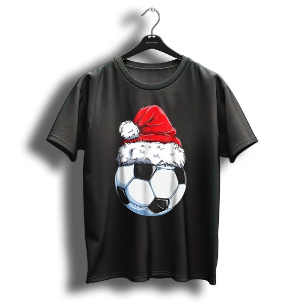 Santa Hat On Soccer Ball Christmas Xmas T Shirt 1 t shirt 1