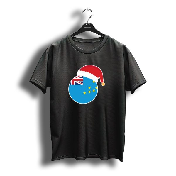 Santa Hat On Tuvalu Flag Christmas T Shirt t shirt 1