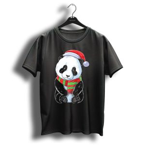 Santa Hat Panda Christmas T Shirt