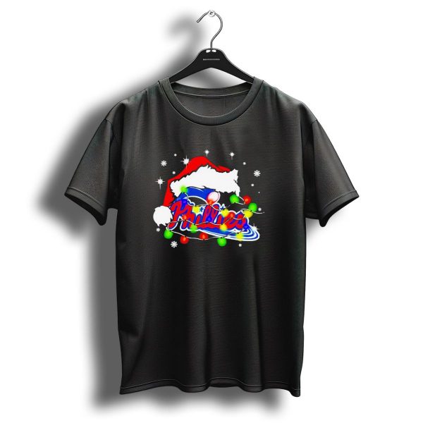 Santa Hat Philadelphia Phillies Christmas Lights T Shirt 1 t shirt 1