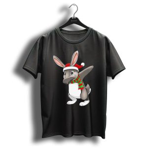 Santa Hat Rabbit Bunny Dab Christmas T Shirt