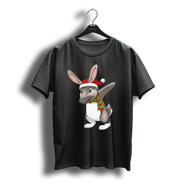 Santa Hat Rabbit Bunny Dab Christmas T Shirt t shirt 1